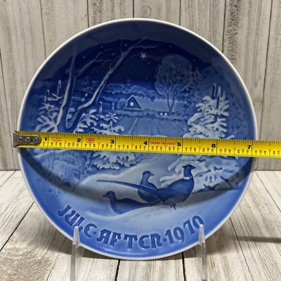 Vtg B&G Copenhagen Pheasants in the Snow at Christmas Plate Jule After 1970 - Picture 4 of 4